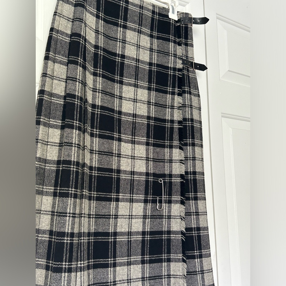 Carroll Reed Wool Plaid Wrap Skirt